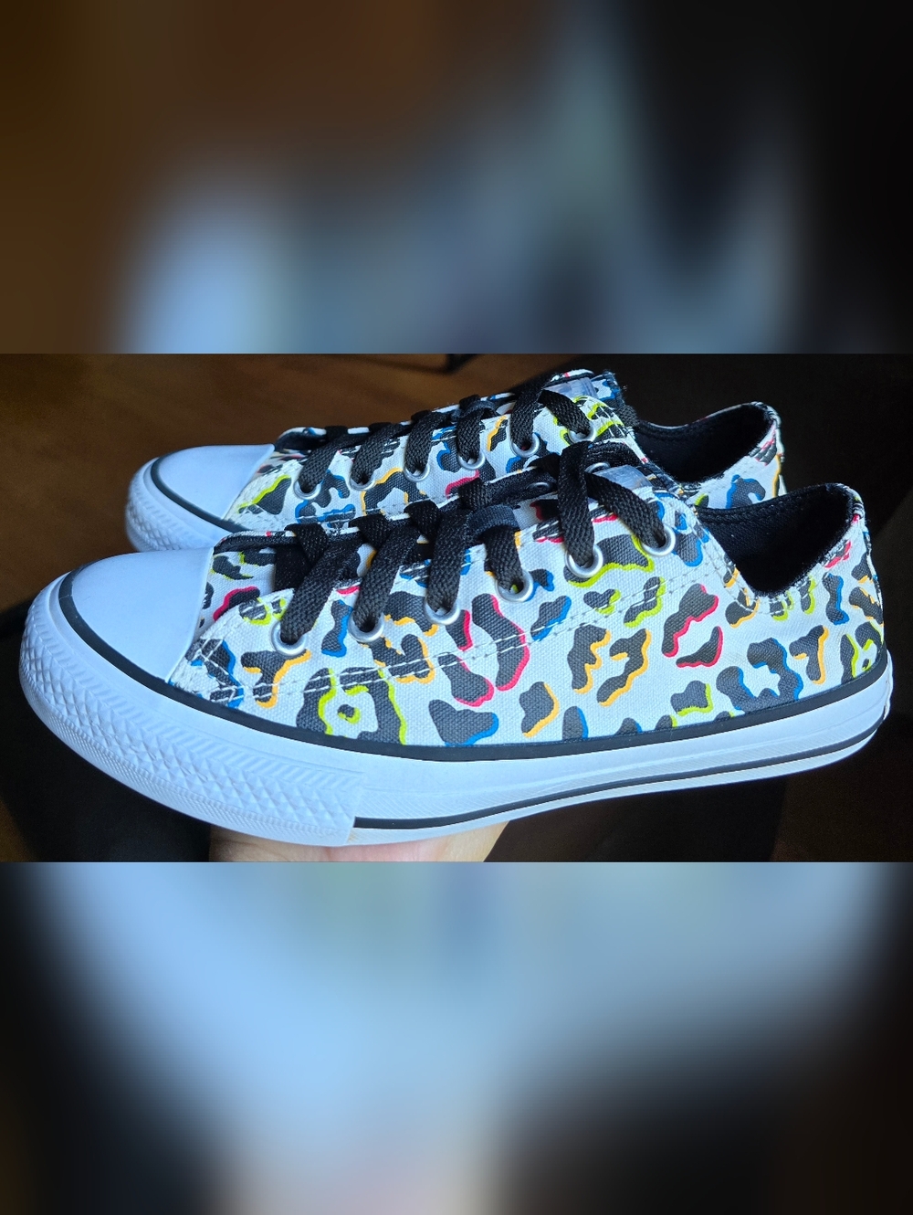 Sz 5 Big Kids CONVERSE CTAS LEOPARD OX Low Top shoe